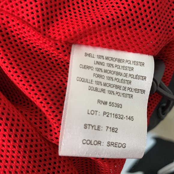 Vantage Windbreaker Unisex Adult XL "Scarlet Pearl" Monogram Hooded Gray/Red - Picture 10 of 15